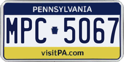 PA license plate MPC5067