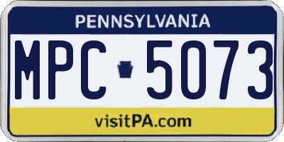 PA license plate MPC5073