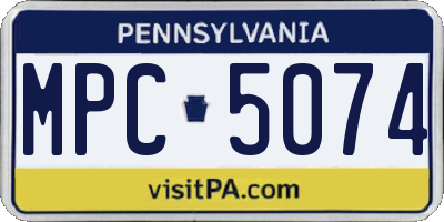 PA license plate MPC5074