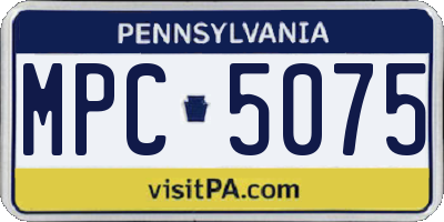 PA license plate MPC5075