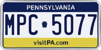 PA license plate MPC5077