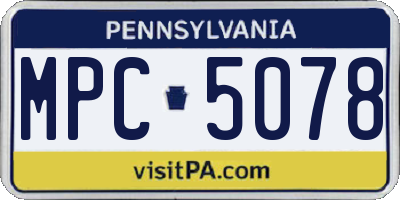 PA license plate MPC5078