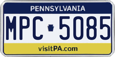 PA license plate MPC5085