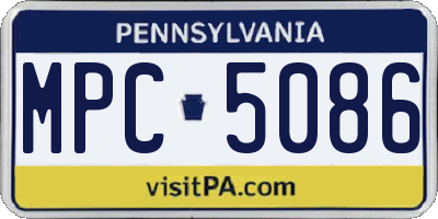 PA license plate MPC5086