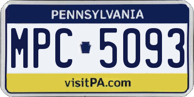 PA license plate MPC5093