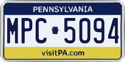 PA license plate MPC5094