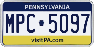 PA license plate MPC5097