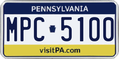 PA license plate MPC5100