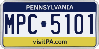 PA license plate MPC5101