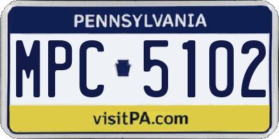 PA license plate MPC5102