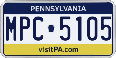 PA license plate MPC5105