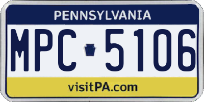 PA license plate MPC5106