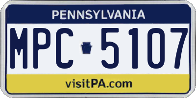 PA license plate MPC5107