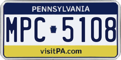 PA license plate MPC5108