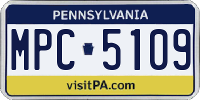 PA license plate MPC5109