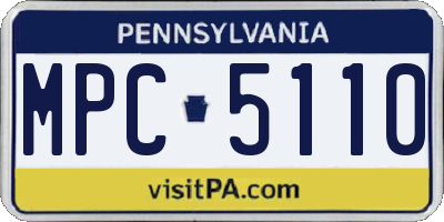 PA license plate MPC5110