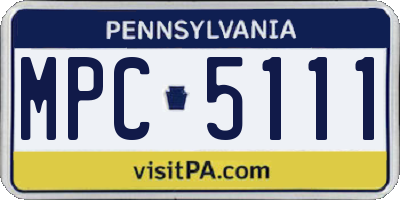 PA license plate MPC5111
