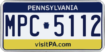PA license plate MPC5112