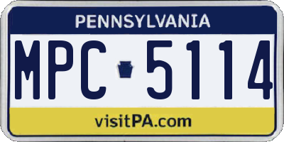 PA license plate MPC5114
