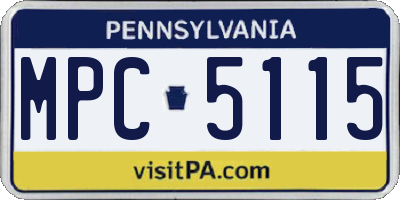 PA license plate MPC5115