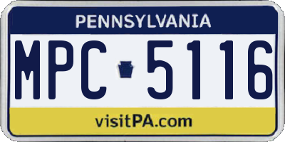 PA license plate MPC5116