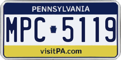 PA license plate MPC5119