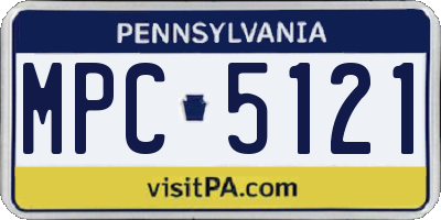 PA license plate MPC5121