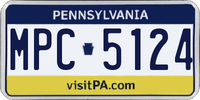 PA license plate MPC5124