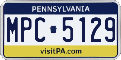 PA license plate MPC5129
