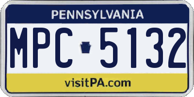 PA license plate MPC5132