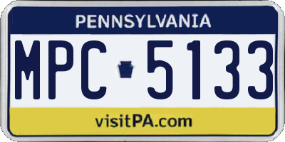 PA license plate MPC5133