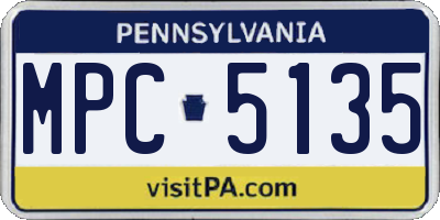 PA license plate MPC5135