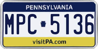 PA license plate MPC5136