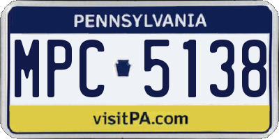 PA license plate MPC5138