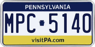 PA license plate MPC5140