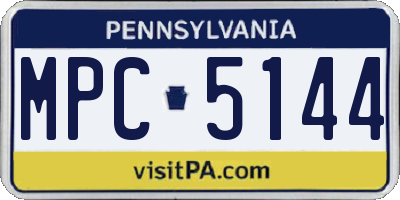 PA license plate MPC5144