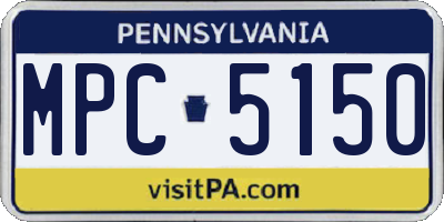 PA license plate MPC5150