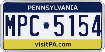 PA license plate MPC5154