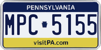 PA license plate MPC5155