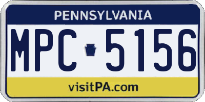 PA license plate MPC5156