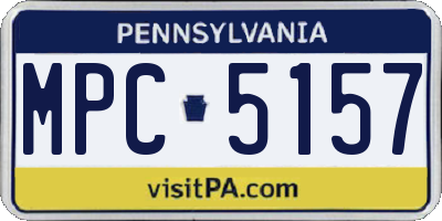 PA license plate MPC5157