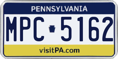 PA license plate MPC5162