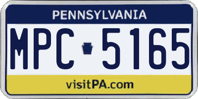 PA license plate MPC5165