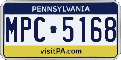 PA license plate MPC5168