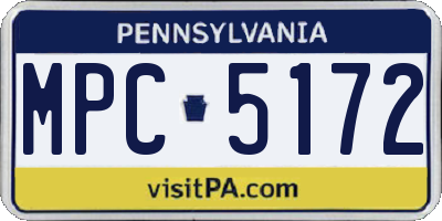 PA license plate MPC5172