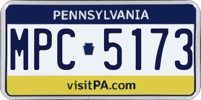 PA license plate MPC5173