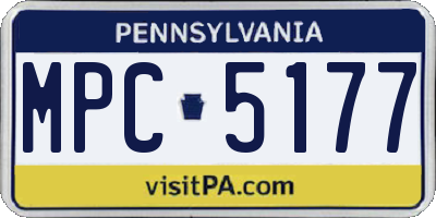 PA license plate MPC5177