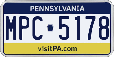 PA license plate MPC5178