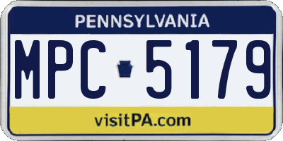 PA license plate MPC5179
