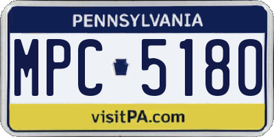 PA license plate MPC5180